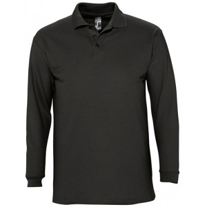 POLO PIQUÉ M/COMP 3 BOT WINTER PRETO 